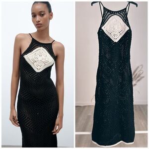Zara Crochet Knit Dress New